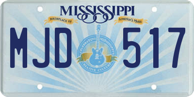 MS license plate MJD517