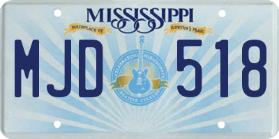 MS license plate MJD518