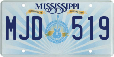 MS license plate MJD519