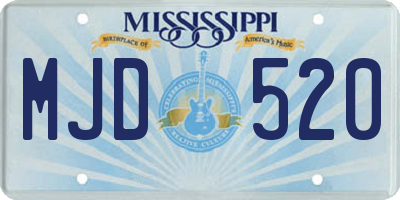 MS license plate MJD520