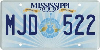 MS license plate MJD522