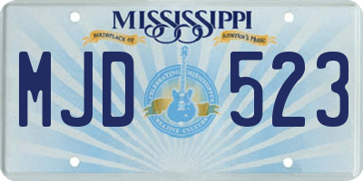 MS license plate MJD523
