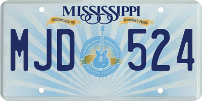 MS license plate MJD524