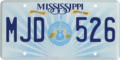 MS license plate MJD526