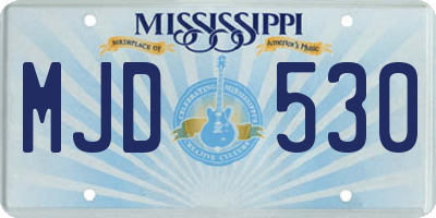 MS license plate MJD530