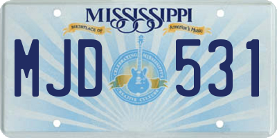 MS license plate MJD531