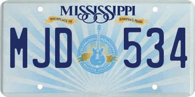 MS license plate MJD534