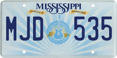 MS license plate MJD535