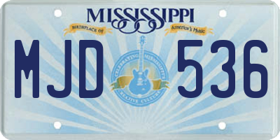 MS license plate MJD536