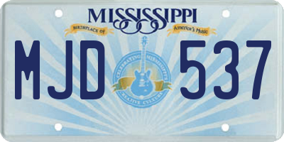 MS license plate MJD537