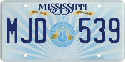 MS license plate MJD539
