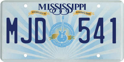MS license plate MJD541