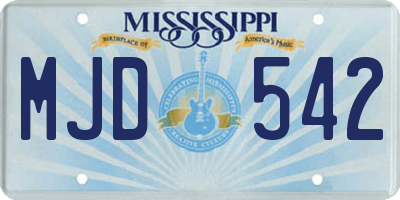 MS license plate MJD542