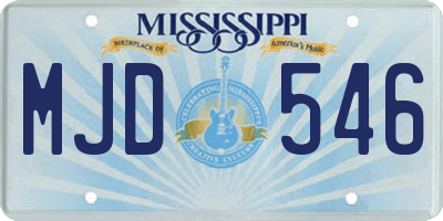 MS license plate MJD546