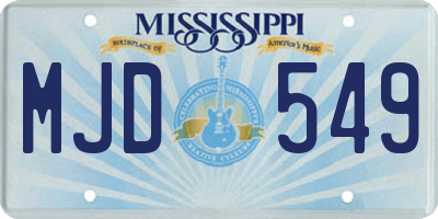 MS license plate MJD549