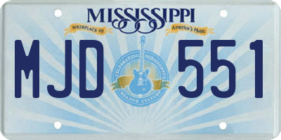 MS license plate MJD551