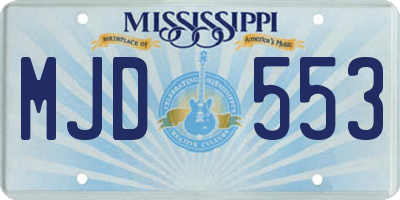 MS license plate MJD553