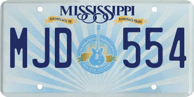 MS license plate MJD554