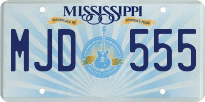 MS license plate MJD555