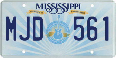 MS license plate MJD561