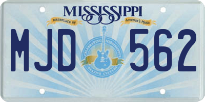 MS license plate MJD562