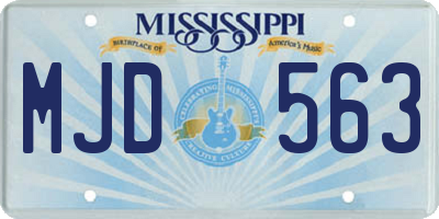MS license plate MJD563