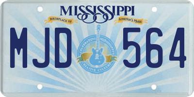 MS license plate MJD564