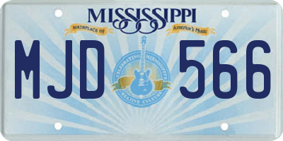 MS license plate MJD566