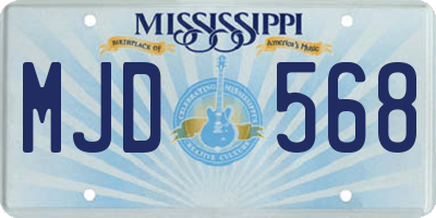 MS license plate MJD568