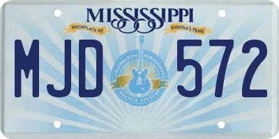 MS license plate MJD572