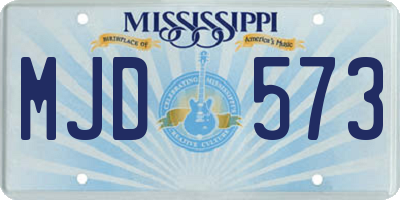 MS license plate MJD573