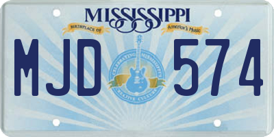 MS license plate MJD574