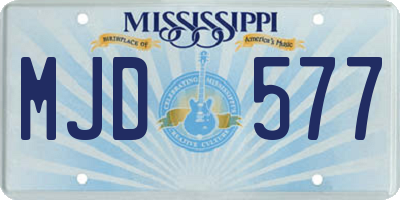 MS license plate MJD577