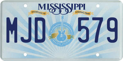 MS license plate MJD579
