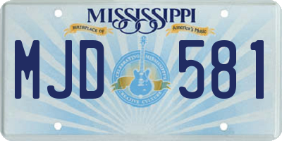 MS license plate MJD581