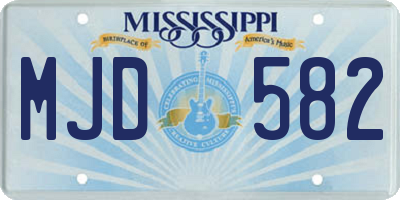 MS license plate MJD582