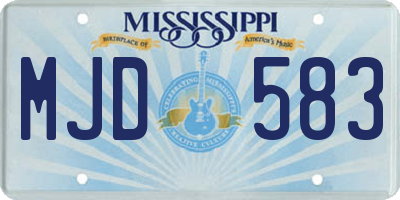 MS license plate MJD583