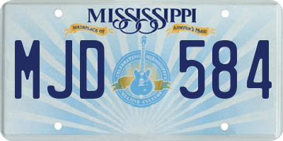 MS license plate MJD584