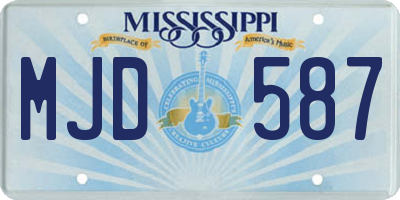MS license plate MJD587