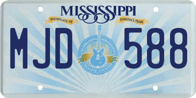 MS license plate MJD588