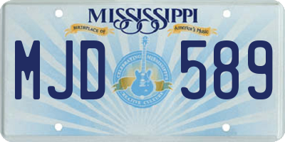 MS license plate MJD589