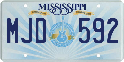 MS license plate MJD592