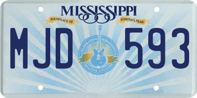 MS license plate MJD593