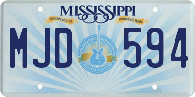 MS license plate MJD594