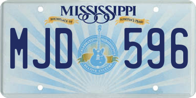 MS license plate MJD596
