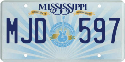 MS license plate MJD597