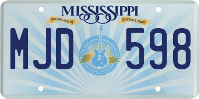 MS license plate MJD598