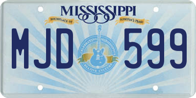 MS license plate MJD599