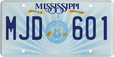 MS license plate MJD601