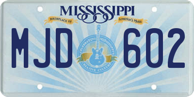 MS license plate MJD602